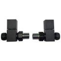 A1/BeBa_26341 ONLY OPENED - Matt Black Square Straight Radiator Valves