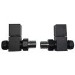 Matt Black Square Straight Radiator Valves - For Pipework Which Comes From The Floor