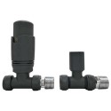 A1/BeBa_26349 ONLY OPENED - Anthracite Thermostatic Straight Radiator Valves