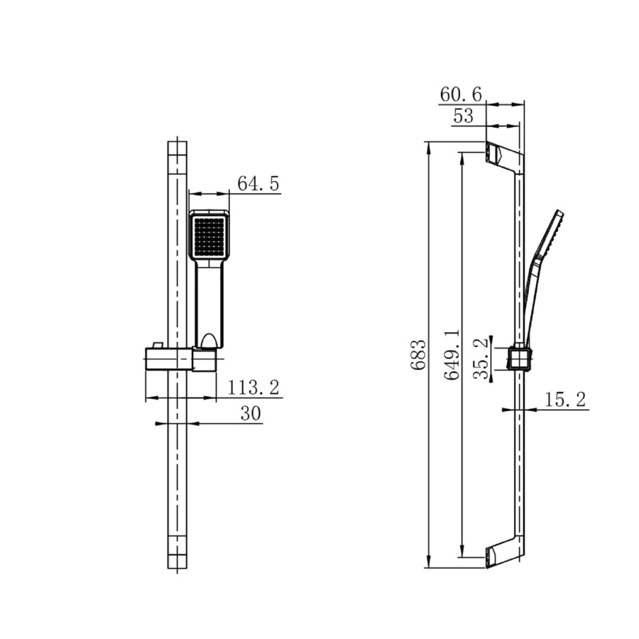 Square Single Function Slide Rail Kit