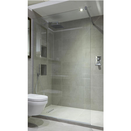 Framess 845mm Chrome Wet Room Screen with Wall Support Arm - Live Your Colour