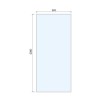 Wetroom Screen with Wall Bar 2000 x 900mm - 8mm Glass - Chrome