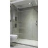GRADE A1 - Wetroom Screen with Wall Bar 2000 x 1100mm - 8mm Glass - Chrome