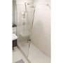 Wetroom Screen with Wall Bar 2000 x 1100mm - 8mm Glass - Chrome