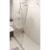 Wetroom Screen with Wall Bar 2000 x 1200mm - 8mm Glass - Chrome