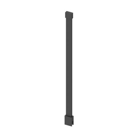 Frameless 700mm Black Wet Room Shower Screen with Ceiling Support Bar - Live Your Colour