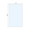 Wetroom Screen with Ceiling Bar 2000 x 1200mm - 8mm Glass - Black