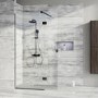 Wetroom Screen and Pivot Return Panel  900 x 350mm - 8mm Glass - Black