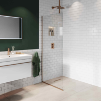 900mm Bronze Frameless Wet Room Shower Screen with Ceiling Support Bar - Live Your Colour 900mm Bronze Frameless Wet Room Shower Screen with Ceiling Support Bar - Live Your Colour