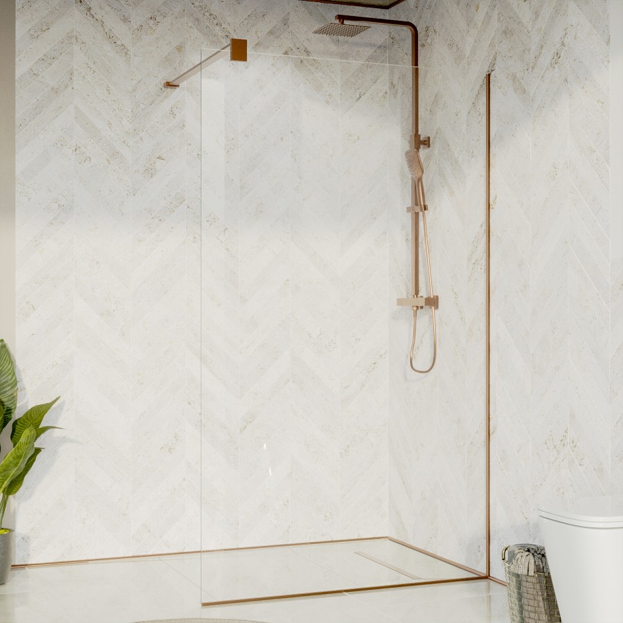1000mm Bronze Shower Screen for Wet Room & Walk In Shower - Live Your Colour
