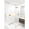 GRADE A1 - Brushed Bronze Wet Room Screen with Wall Bar 2000 x 1000mm - Live Your Colour