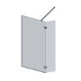 GRADE A1 - Wetroom Screen and Pivot Return Panel  700 x 350mm - 8mm Glass - Brushed Bronze
