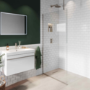 900mm Nickel Frameless Wet Room Shower Screen with Ceiling Support Bar - Live Your Colour