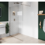 845mm Nickel Frameless Wet Room Shower Screen with Wall Support Bar - Live Your Colour
