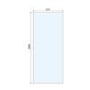 845mm Nickel Frameless Wet Room Shower Screen with Wall Support Bar - Live Your Colour