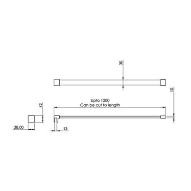845mm Nickel Frameless Wet Room Shower Screen with Wall Support Bar - Live Your Colour