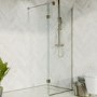 700mm Nickel Shower Screen for Wet Room & Walk In Shower with 350mm Hinged Flipper Panel - Live Your Colour
