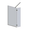 700mm Nickel Frameless Wet Room Shower Screen with 350mm Hinged Flipper Panel - Live Your Colour