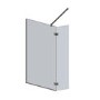 700mm Nickel Shower Screen for Wet Room & Walk In Shower with 350mm Hinged Flipper Panel - Live Your Colour