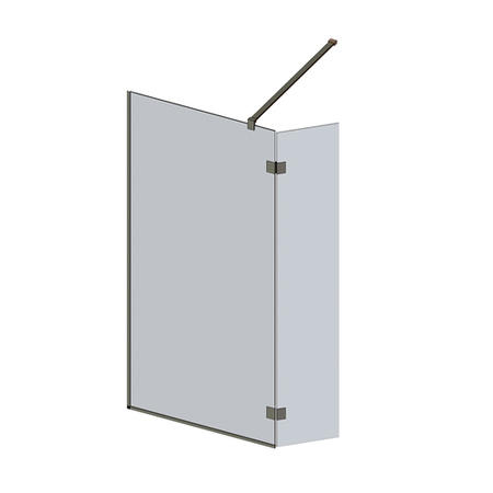 700mm Nickel Shower Screen for Wet Room & Walk In Shower with 350mm Hinged Flipper Panel - Live Your Colour