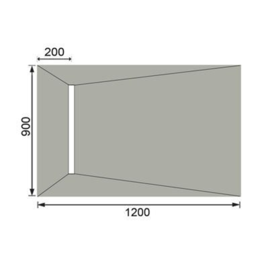 1200x900mm Wet Room Tileable Shower Tray Former 30mm with 600mm Linear End Drain – Live Your Colour