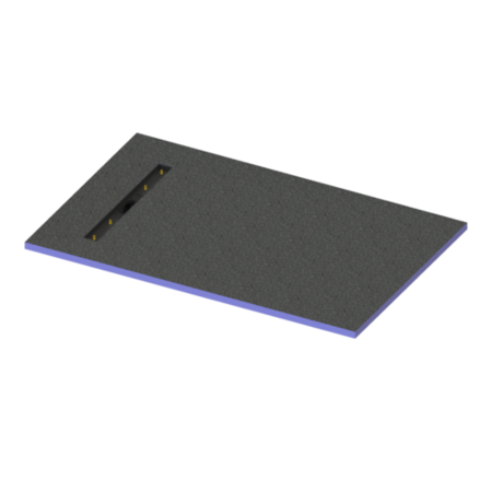 GRADE A1 - Rectangular Wet Room Shower Tray Blue with End Waste Position 1400 x 900mm - Live Your Colour