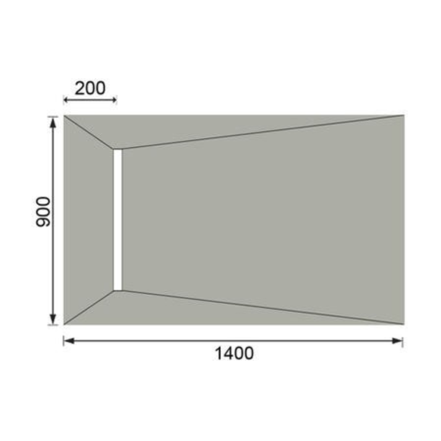 1400x900mm Wet Room Tileable Shower Tray Former 30mm with 600mm Linear End Drain - Live Your Colour