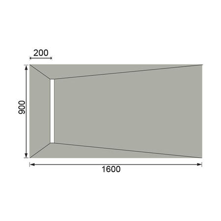 1600x900mm Rectangular Wet Room Shower Tray with 600mm Linear End Waste Position - Live Your Colour