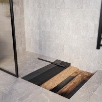GRADE A1 - 1400x900mm Blue Rectangular Wet Room Shower Tray with Offset Waste Position - Live Your Colour