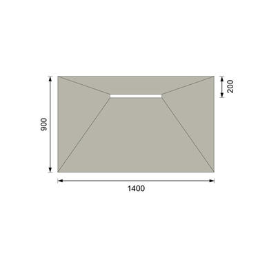 GRADE A1 - 1400x900mm Blue Rectangular Wet Room Shower Tray with Offset Waste Position - Live Your Colour