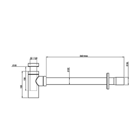 Designer Bottle trap - Round - Brushed Nickel