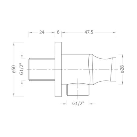 Round wall outlet & holder- Chrome