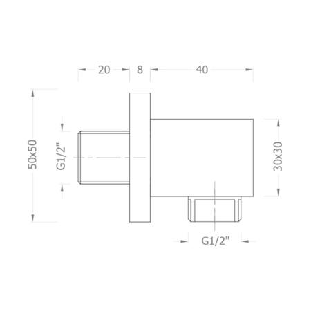 square wall outlet - Black