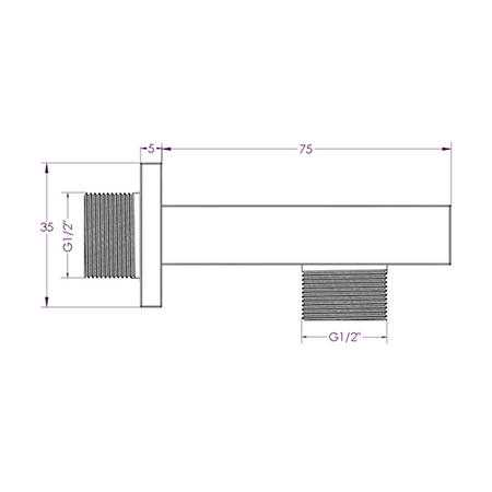 square wall outlet & holder - Brushed Nickel