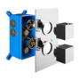 Chrome Twin Outlet Square Thermostatic Shower Valve
