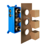 Brushed Bronze Triple Outlet Square Thermostatic Shower Valve