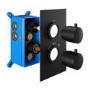 Black Single Outlet Round Thermostatic Shower Valve