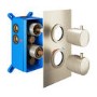 Brushed Nickel Single Outlet Round Thermostatic Shower Valve