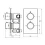 Brushed Bronze Twin Outlet Round Thermostatic Shower Valve