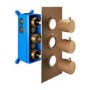 Brushed Bronze Triple Outlet Round Thermostatic Shower Valve