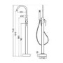Chrome Freestanding Bath Shower Mixer Tap - Kuro