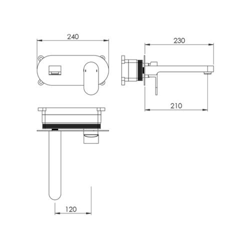Hue Black Wall Mounted Basin Mixer Tap