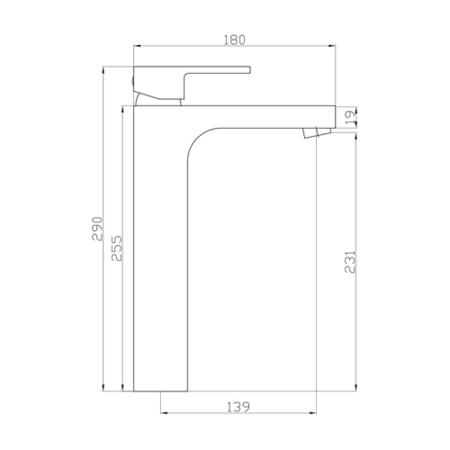 Tall Bronze Mono Basin Mixer Tap - Hue