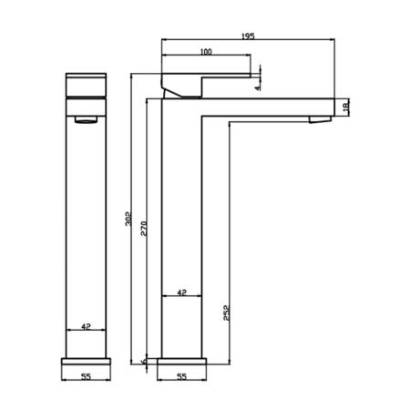 Tall Bronze Mono Basin Mixer Tap - Lex