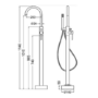 Kuro Brushed Nickel Freestanding Bath Shower Mixer Tap