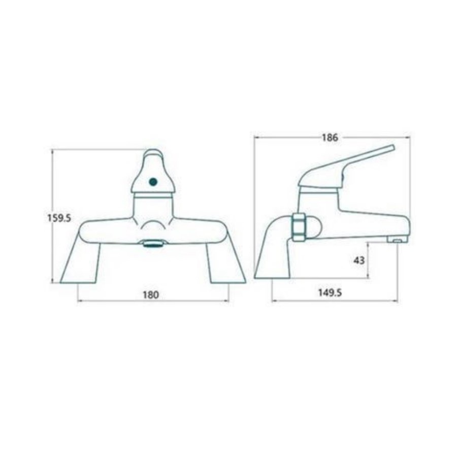 Chrome Bath Mixer Tap - Alfa