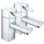 Chrome Cloakroom Basin Pillar Taps - Form