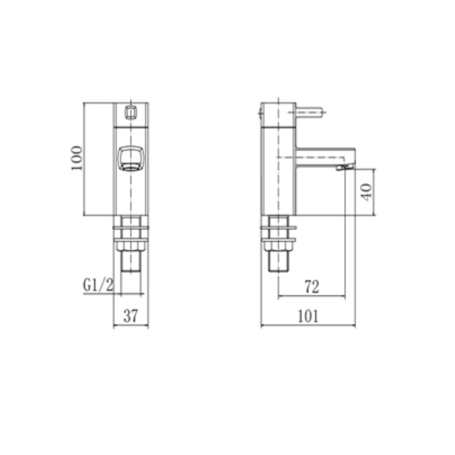 Chrome Cloakroom Basin Pillar Taps - Form