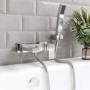 Chrome Wall Mounted Bath Shower Mixer Tap - Cube