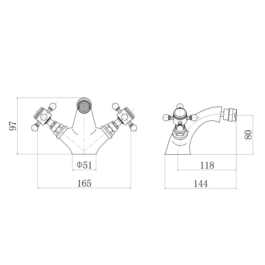 GRADE A1 - Oxford Bidet Mono Mixer Tap